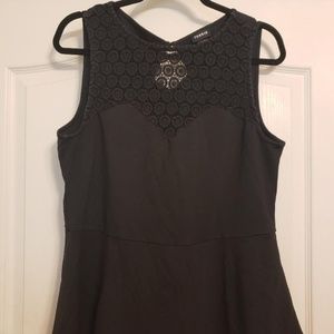 TORRID Black Plume Top